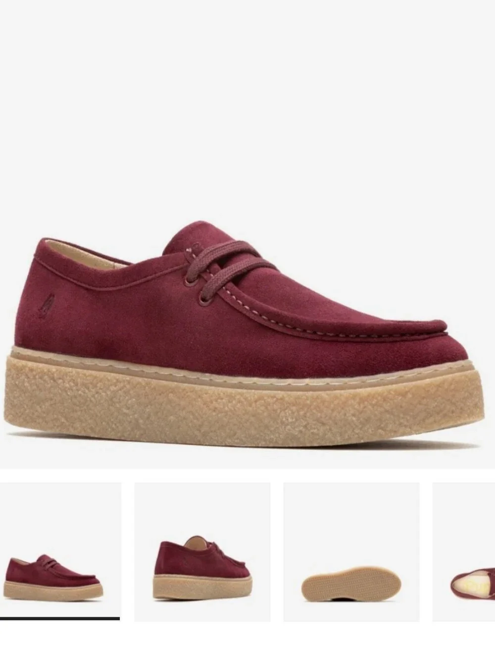 Hush Puppies Wine Suede Casual Lace-Up Platform Shoe Merlot Red 9.5